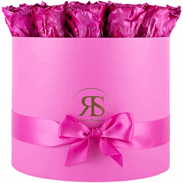 Flowerbox longlife Ciara metallic roze